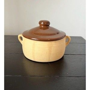York Pfaltzgraff Gourmet Ware Stoneware Covered Individual Casserole Soup Crock